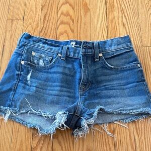 7 For All Mankind Distressed Denim Women Shorts
